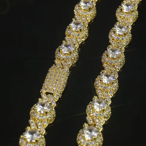 สร้อยข้อมือผู้ชายแบบ Cuban Chain ประดับเพชรซิคอนทรงกลมขนาด 7.5 มม. สไตล์ฮิปฮอป  งานออกแบบเฉพาะบุคคล  แฟชั่น Tanjing สร้อยคอ Lijing - Product Image 4