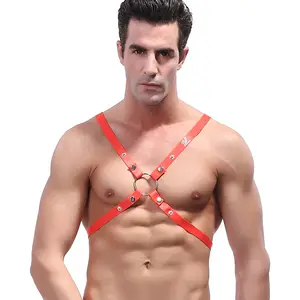 Tùy Chỉnh Da Đỏ Toàn Thân Bondage Ngực X Belt Đàn Ông Có Thể Điều Chỉnh Dây Đeo Đầy Màu Sắc Khai Thác