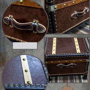 Table basse moderne en cuir véritable de style américain avec rangement et <span class=keywords><strong>hauteur</strong></span> réglable, design durable, structure en bois massif européen - Product Image 6