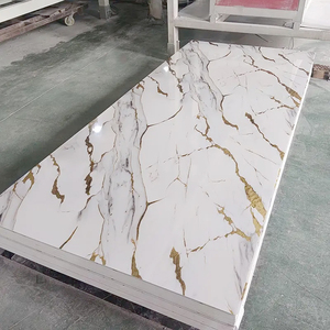 Panel <span class=keywords><strong>de</strong></span> Lámina <span class=keywords><strong>de</strong></span> Mármol Sintético UV, Panel <span class=keywords><strong>de</strong></span> Pared <span class=keywords><strong>de</strong></span> PVC <span class=keywords><strong>de</strong></span> 1220x2440 mm, Revestimiento Decorativo Interior Impermeable SPC <span class=keywords><strong>de</strong></span> Alto Brillo, Venta al por Mayor - Product Image 1