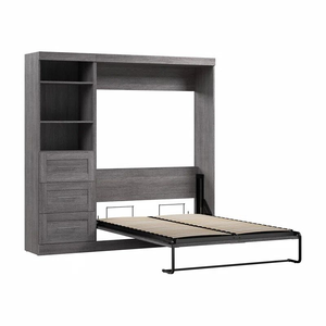 Letto a scomparsa matrimoniale moderno nordico con contenitore, struttura resistente ed ecologica per camera da letto padronale - Product Image 6