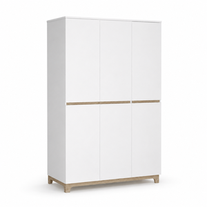Armoire moderne sans poignées à 3 portes avec design bicolore minimaliste - Product Image 2