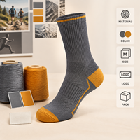 Chaussettes de sport en tricot respirant pour la course sur sentier, renforcées, montantes, couleur ardoise ambre, avec maintien de la voûte plantaire, en laine et nylon, avec coussinets talon-orteil