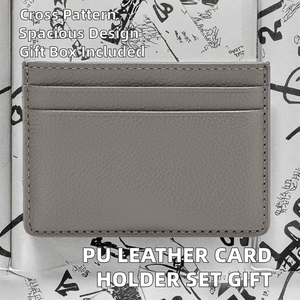 New Trendy Modern Polyester Cross Pattern Business Card Holder Keychain Set with <b>Large</b> Capacity Multiple Card Slots <b>Gift</b> <b>Box</b> - Product Image 2