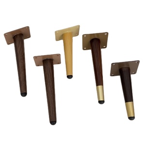 Urniture-Accesorios de metal cónico para muebles, patas de madera para sofá, nogal - Product Image 6