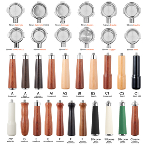 De'Longhi 51MM Double Spout 2 Ears Custom Handle Espresso <b>Coffee</b> Portafilter - Product Image 3