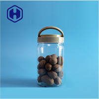 Pot en plastique PET transparent hermétique de 850 ml avec couvercle à vis en aluminium pour aliments pour animaux, friandises, bonbons, gâteaux, sucre, salades, biscuits - Vente en gros