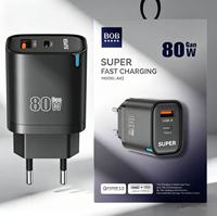Chargeur rapide USB 80W QC 3.0 avec prise EU/US, chargeur rapide USB Type C PD 80W, adaptateur secteur USB-C, chargeur de voyage pour téléphone portable Type-C