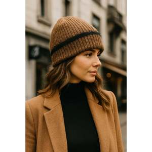 หมวกบีนนี่ขนสัตว์ลายแอนทราไซต์สำหรับผู้หญิง BERE1143 - Product Image 3