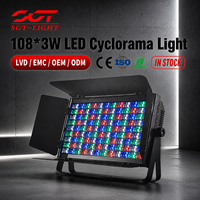 108 Projecteurs LED Cyclorama RGBW 3W pour Scène, Style Théâtre, Contrôle DMX512, Température de Couleur Réglable pour Événements