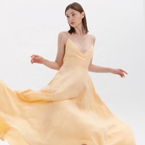 2024 all'ingrosso estate profondo scollo a V Boho <span class=keywords><strong>spalline</strong></span> abito lungo Sexy papillon croce all'americana Maxi abiti Casual da donna - Product Image 4