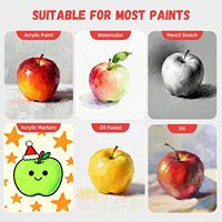 Secolorart, lot de 24 panneaux de toile en coton blanc de 3 mm d'épaisseur, 280 g/m², 8x10, pour la peinture, fournitures artistiques