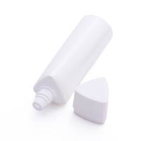 Tube de crème de teint blanche en matériau recyclé, tube d'emballage pour crème BB avec couvercle à double paroi triangulaire