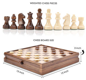 Juego <span class=keywords><strong>de</strong></span> <span class=keywords><strong>Ajedrez</strong></span> y Damas Internacional <span class=keywords><strong>de</strong></span> Madera Maciza <span class=keywords><strong>de</strong></span> Nogal con Cajón / Caja <span class=keywords><strong>de</strong></span> <span class=keywords><strong>Ajedrez</strong></span> <span class=keywords><strong>de</strong></span> Madera Maciza <span class=keywords><strong>de</strong></span> Alta Calidad / Madera - Product Image 5