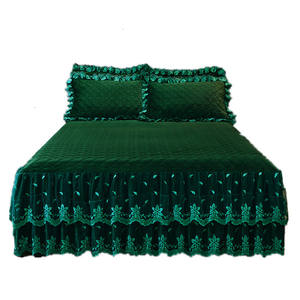 SP140 di lusso europa principessa biancheria da letto Set gonna da letto federe in velluto e caldo lenzuola morbide da letto - Product Image 1