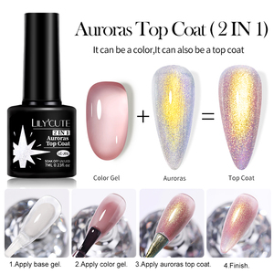 <span class=keywords><strong>LILYCUTE</strong></span> 7ml Esmalte de Gel 2 en 1 Colorido con Efecto Aurora, Capa Superior y Base de Super Brillo, Removible, para Salón, Marca Privada - Product Image 6
