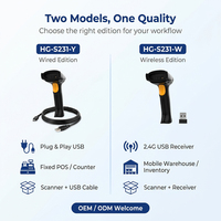 Escáner de Código de Barras USB con Cable, Lector de Códigos de Barras para Caja Registradora, Punto de Venta, Supermercado, Escáner de Códigos de Barras 2D QR