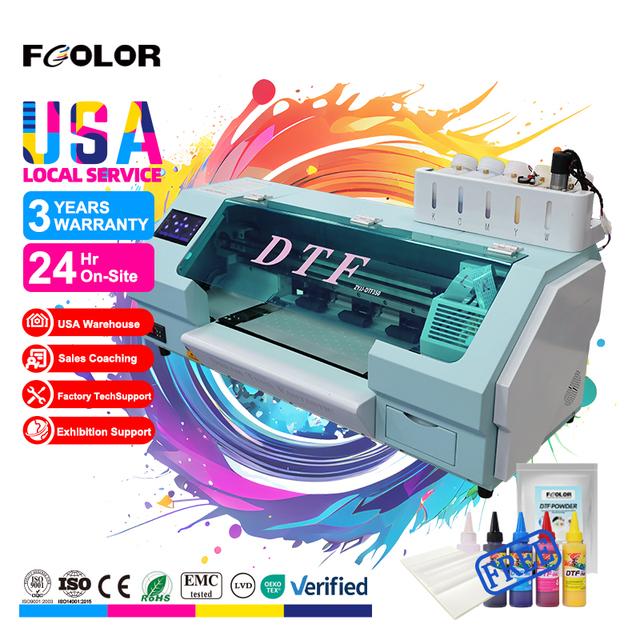 A3+ DTF Printer 35cm XP600 Single Head | 5 Colors Direct to Film Printing Machine with Cutter for T-Shirt Print Shop