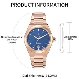 Novedades Reloj de pulsera de acero inoxidable de lujo a la moda Reloj mecánico luminoso impermeable para hombres - Product Image 5