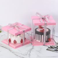 Boîte-cadeau de fête d'anniversaire en gros clair mariage nouveau Design personnalisé boîte d'emballage de gâteau en plastique