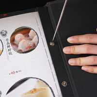 Couverture de menu en papier couché haut de gamme, à feuilles mobiles, double face, avec design à rabat, pour recettes de production et design de style chinois