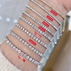 سوار تنس من الماس المختبري IGI GIA، ذهب حقيقي عيار 10 و14 و18، ماس CVD VVS مصنوع في المختبر 3-5 مم، إسورة للنساء والرجال، مجوهرات فاخرة - Product Image 2