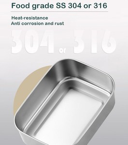 Ikoo thiết kế mới Chất lượng cao thép không gỉ thực phẩm container với nắp - Product Image 2