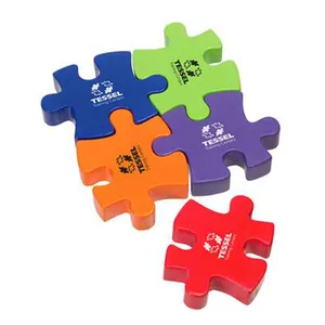 Custom Logo 4 Piece Connecting Puzzle Set Stress Ball