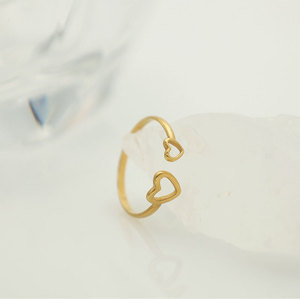 Heart Shaped <b>Open</b> <b>Ring</b> Gold Hollow Design Unisex Fashion Jewelry Gift - Product Image 2