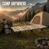 Lit de camping pliable, lit d'extérieur portable, cadre en aluminium 7075, tissu Oxford 1000D, lit imperméable 150 kg pour le camping et la randonnée
