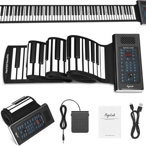 Roll Up Piano 61 Key Rechargeable Silicone Electronic Keyboard With <b>Speaker</b> And Sustain Pedal - Product Image 2