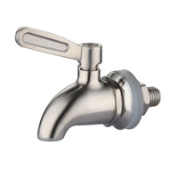 Robinet de tonneau de vin moderne à poignée unique en acier inoxydable 304 Robinet à tournant sphérique d'eau libre mural Noyau en céramique pour robinets de lavabo