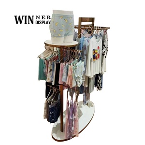 Bán Buôn Cửa Hàng Bán Lẻ Đồ Nội Thất Gỗ Kim Loại Treo Quần Áo Hiển Thị Kệ Hiện Đại Cửa Hàng Quần Áo Trang Trí - Product Image 3