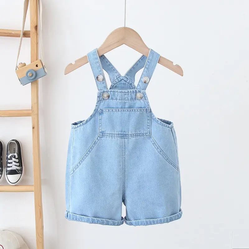 2822 Custom Baby Halter Romper denim Sleeveless Onesie For Babies Summer Brand Name Baby Clothes