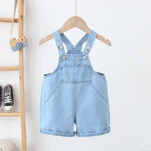 8301 Custom Baby Halter Romper denim Sleeveless Onesie For Babies Summer Brand Name Baby Clothes