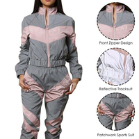 2 Potong Setelan Olahraga Wanita Bordir Motif Solid Musim Dingin, 100% Katun, Pinggang Tinggi, untuk Jogging dan Olahraga