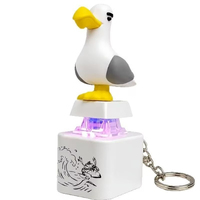 Custom UV Printed LED Quacking Duck Push Button Keycap Charms Plastic Stress Relief Fidget Toy Keychain for Kids