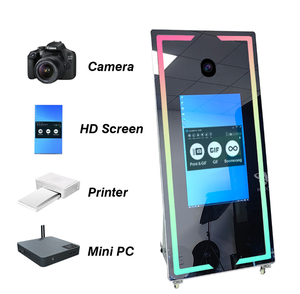 Cabina Fotografica Digitale a Specchio Magico 32 43 Pollici iPad, Design con Cornice in Vetro, Chiosco Fotografico Completo per Selfie - Product Image 5