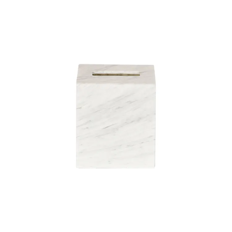 New design white tissue holder for hotels acrylic marble style tissue boxes
