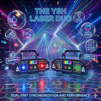 YSH 3 en 1 Effets Mixtes Lumière de Scène DJ Activée par le Son RGBW LED Laser Stroboscope Contrôle DMX pour Boîte de Danse Bar KTV Mariage