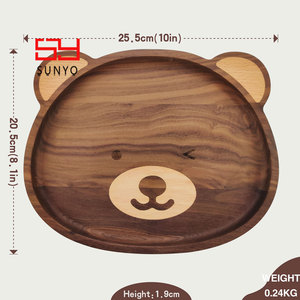 SUNYO Decoración para el Hogar, Bandejas Rectangulares de Madera para Servir Frutas y Verduras, Bandeja de Bambú, <span class=keywords><strong>Platos</strong></span> de Madera - Product Image 2
