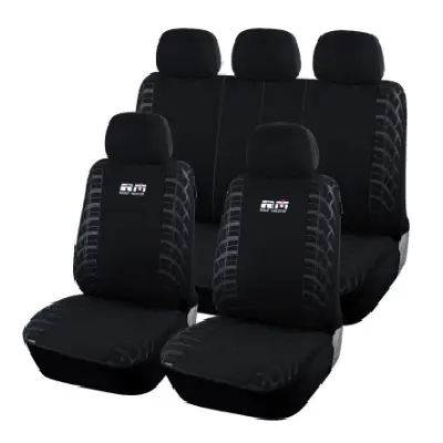 Universal Car Seat Protector 100% Loopedผ้าFitรถยนต์ส่วนใหญ่SUVยานพาหนะที่นั่งสีดำรถที่นั่งครอบคลุม