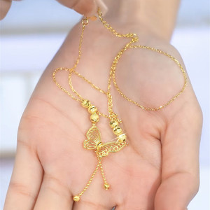 Butterfly Tassel Necklace Gold Hollow Out Long Clavicle Chain For Women Party Fashion Jewelry Zinc Alloy - Product Image 4