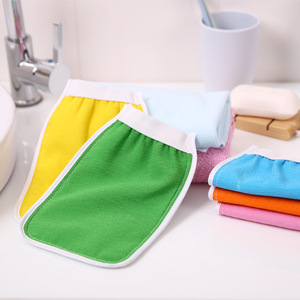Bath <b>Gloves</b> Bamboo Fiber Double Sided Exfoliating For Back Scrubbing And Body Cleansing Mixed Colors - Product Image 1