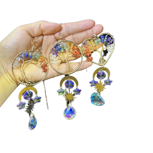 Vente en gros de cristal K9 sculpté et poli, attrape-soleil, décoration d'intérieur, chat lune, créateur d'arc-en-ciel, thème amour, Feng Shui, fait main, guérison par le vent - Product Image 2