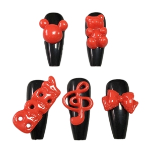 Accessoires de bijoux Y2K en résine solide et creuse, motifs notes de musique, vert dopamine, <span class=keywords><strong>blanc</strong></span>, bleu, pour décoration longue d'ongles Kawaii - Product Image 5