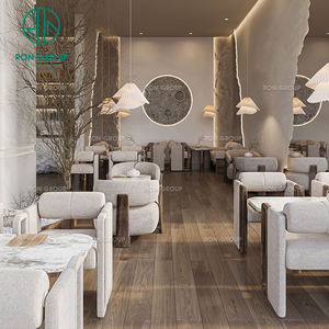 Ensemble de meubles de table et de chaises de style nordique <span class=keywords><strong>australien</strong></span>, moderne, carré, en marbre, avec revêtement en tissu, pour salon de thé, <span class=keywords><strong>café</strong></span>, restaurant - Product Image 3