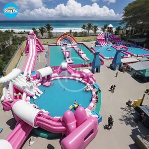 Parc Aquatique Gonflable Extérieur Personnalisé pour Enfants avec Toboggan Rose, Château Gonflable et Piscine - Product Image 5