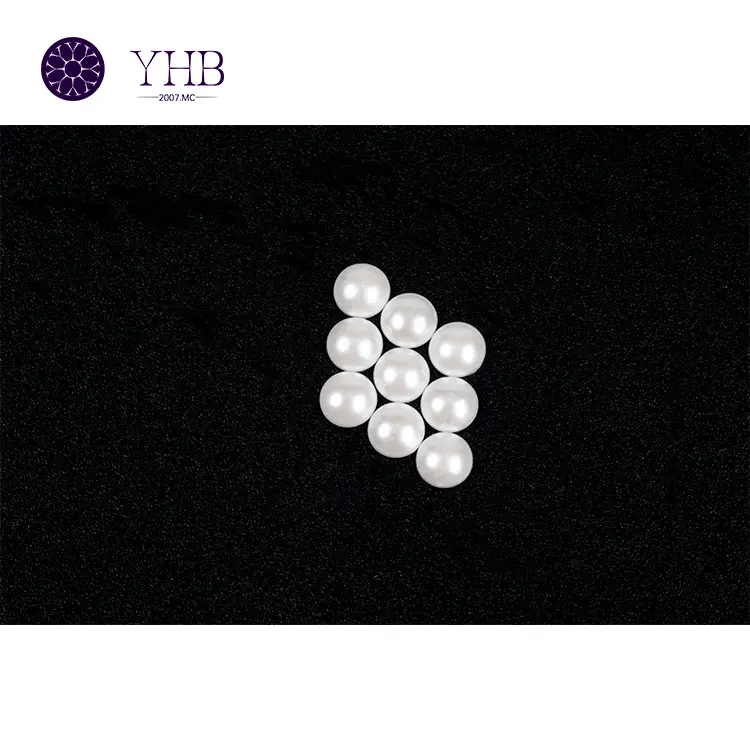 Internet celebrità gioiello di perle per unghie con Base piatta curva bianco ad alta luminosità formato personalizzato perline rotonde strass decorativo