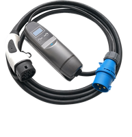 Chargeur de voiture électrique portable Khons Smart EVSE Type 2 16A 3 phases, prise CEE rouge, minuterie, écran LCD, puissance de sortie 11 kW, étanche IP65